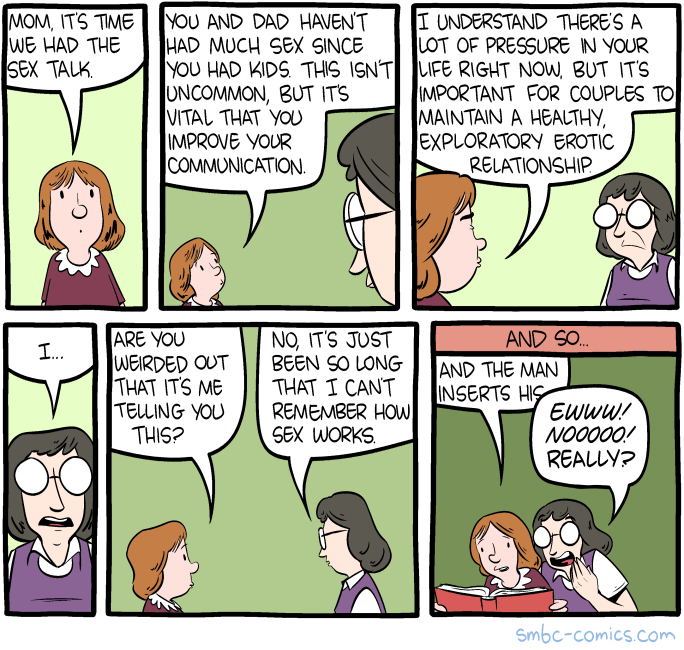 Slowly but inexorably, SMBC become nothing but comics about parents having sex.