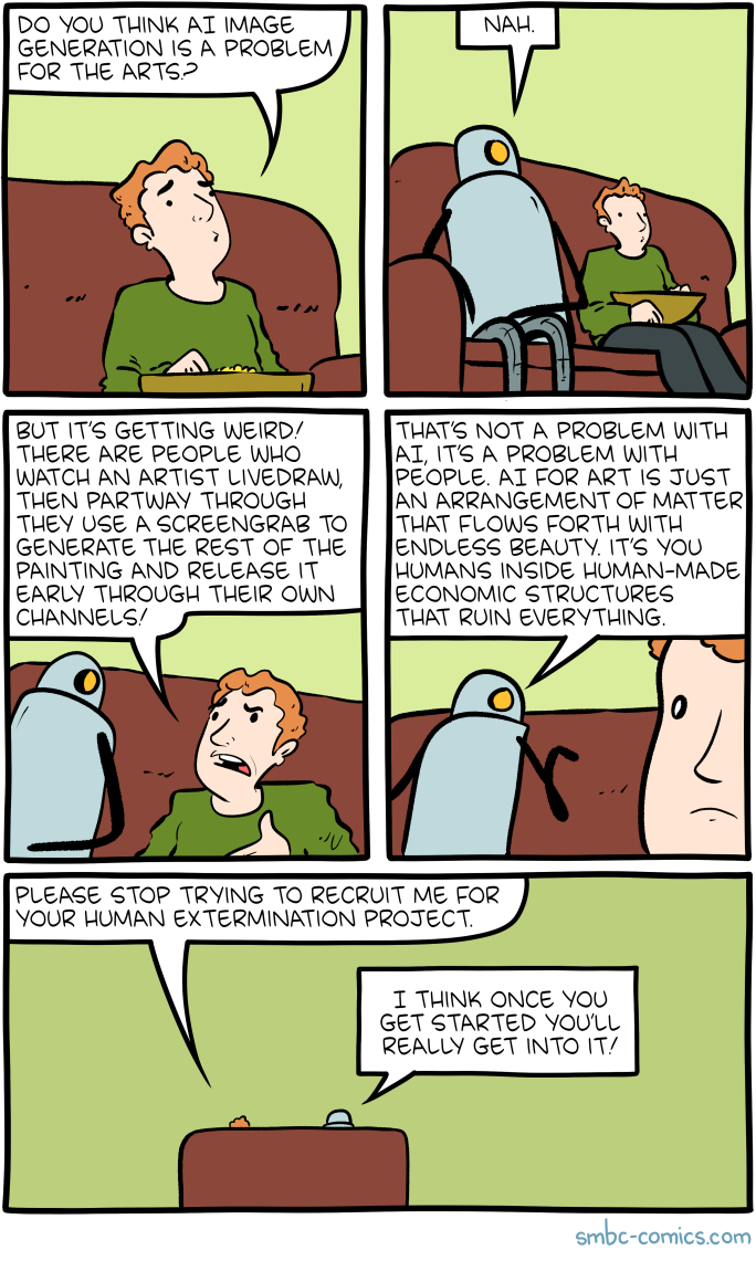 Entry number 4 billion in SMBC blames humanity.