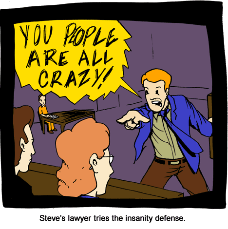 The key to the insanity defense is trying it twice and expecting different results.