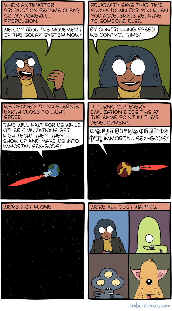 As seen in the forthcoming Only Fermi Paradox Jokes SMBC collection.