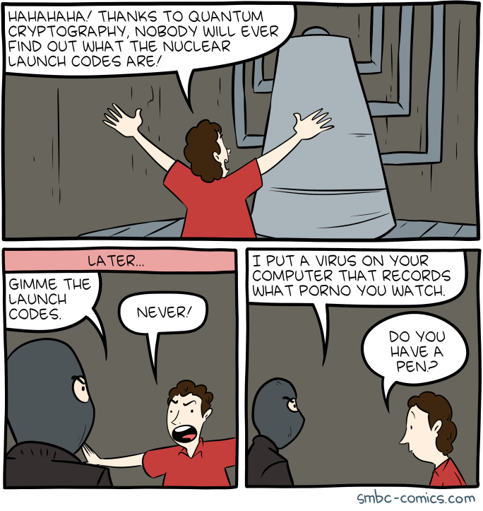 On the plus side, every time there's a cryptography advance I can do a version of this comic.