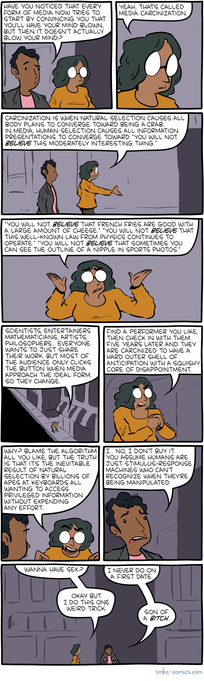 Be careful not to join the SMBC patreon, because it's got inappropriate-