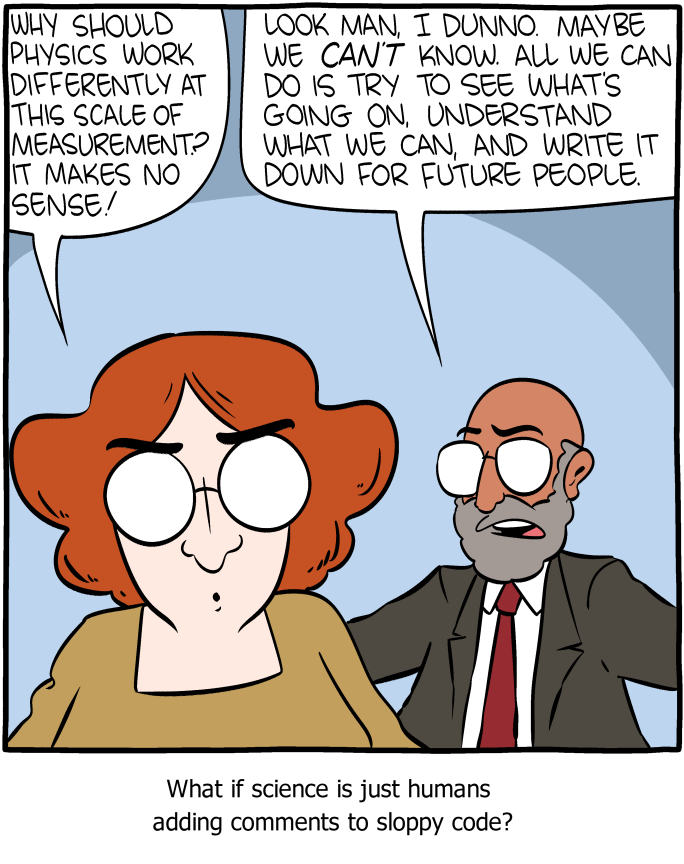 Maybe if we get far enough into the digits of pi we'll find some notes about how God was planning to fix quantum gravity later.